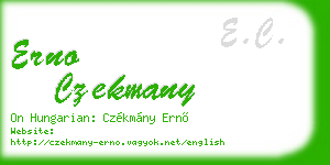 erno czekmany business card