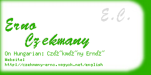 erno czekmany business card